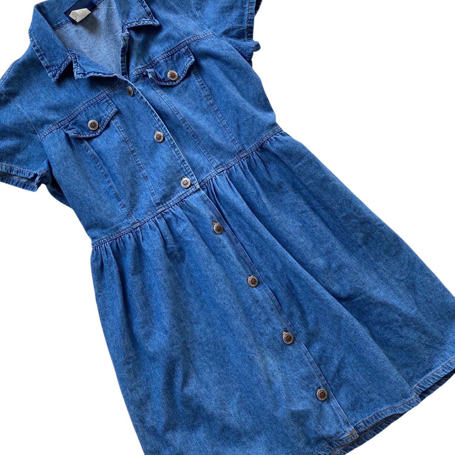 Vintage Faded Glory Denim Button Up Dress