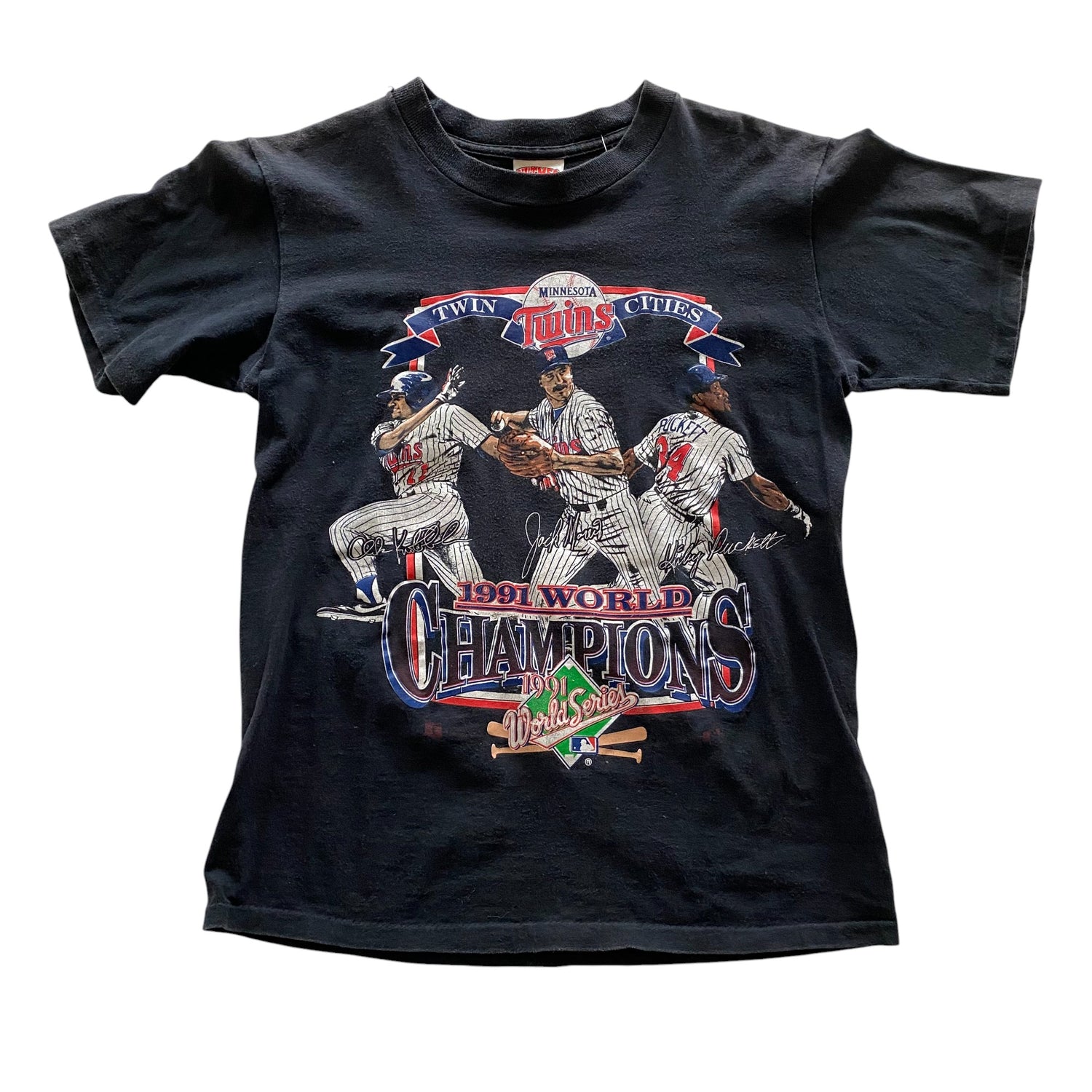 1991 Minnesota Twins Champions Black Graphic T-Shirt