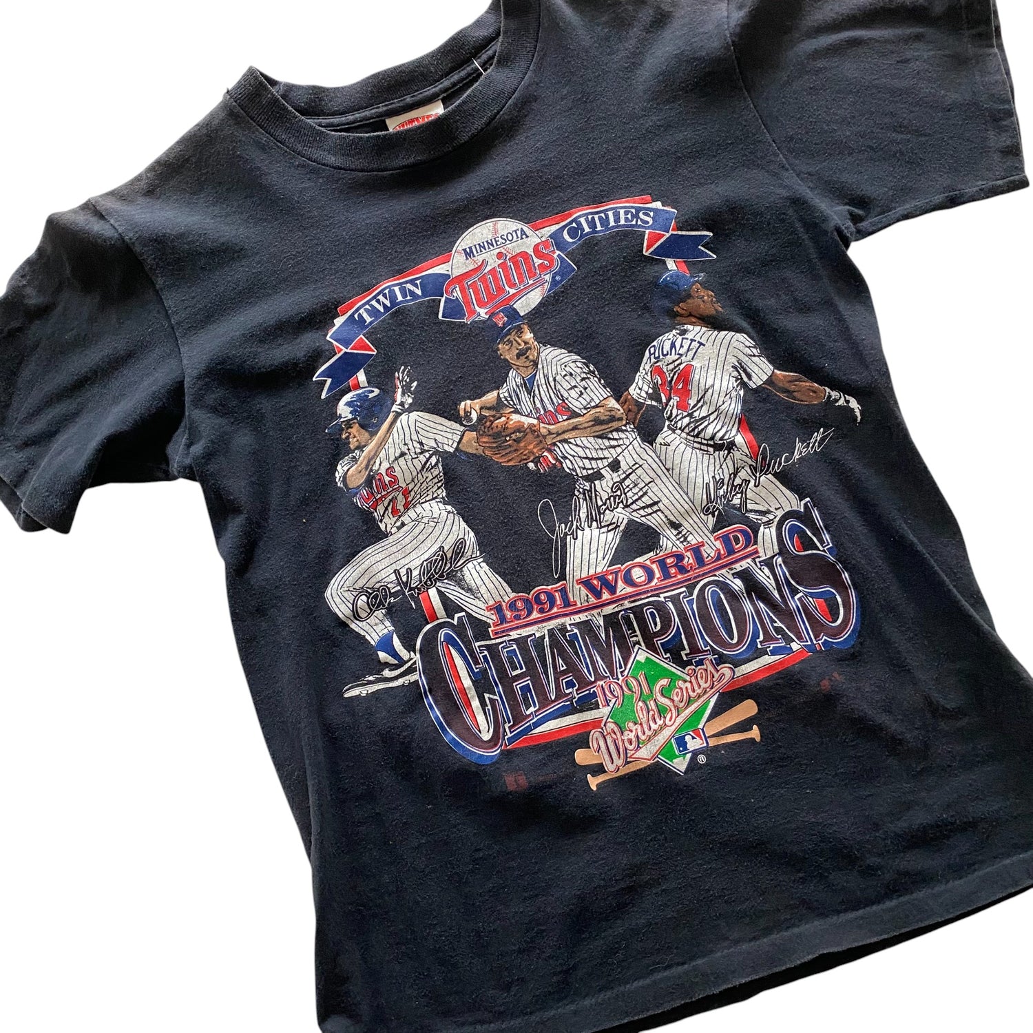 1991 Minnesota Twins Champions Black Graphic T-Shirt
