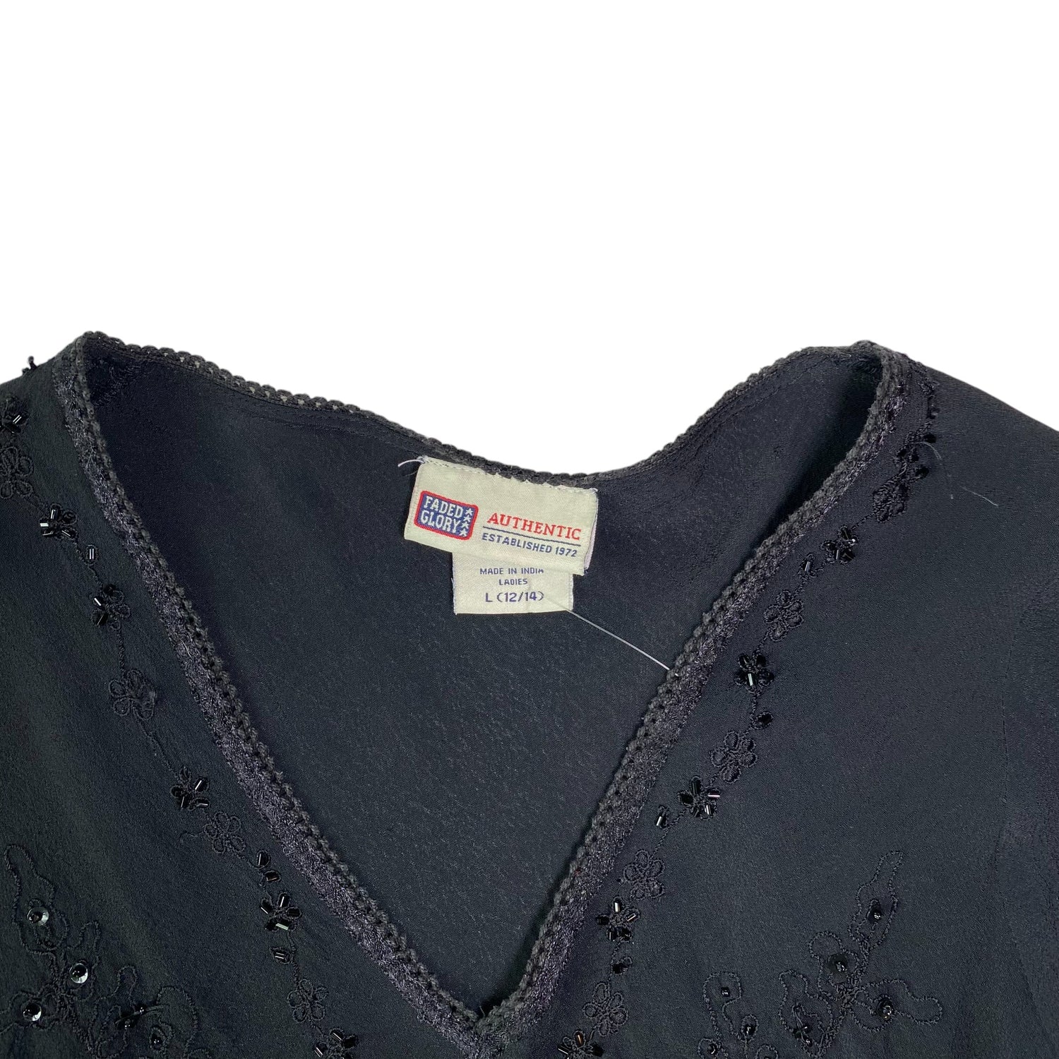 Vintage Faded Glory Beaded Blouse