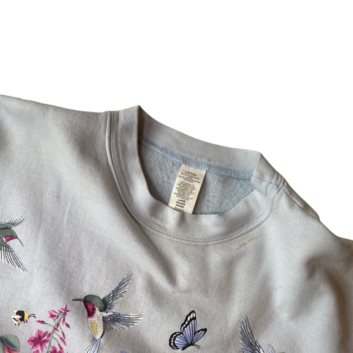 Vintage Nature Graphic Light Blue Crewneck