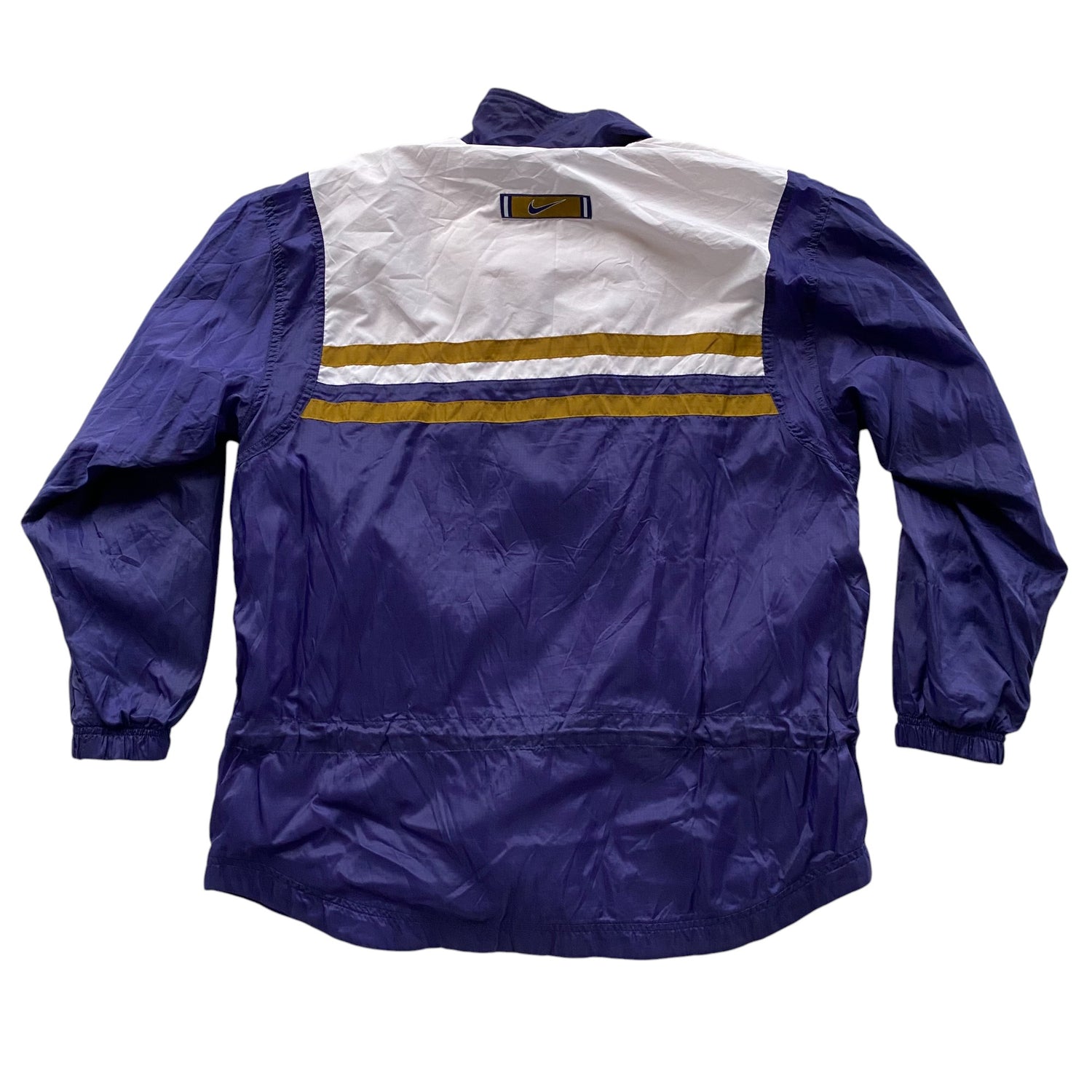 Vintage Nike Navy, White &amp; Gold Zip Up Windbreaker