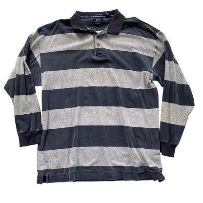 Vintage Van Heusen Striped Long Sleeve Polo Shirt