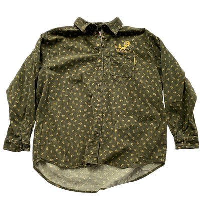 2001 Looney Tunes Tweety Bird Corduroy Button Up Long Sleeve