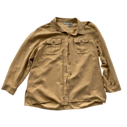 Vintage White Stag Suede Long Sleeve Button Up
