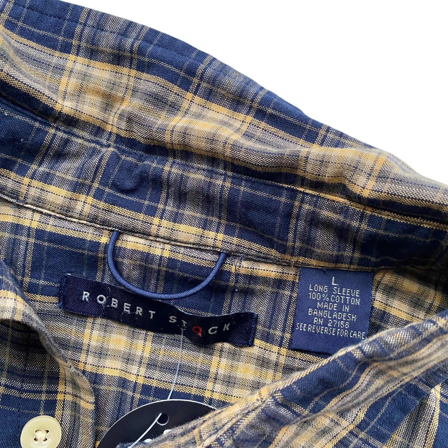 Vintage Blue &amp; Yellow Plaid Lightweight Button Up