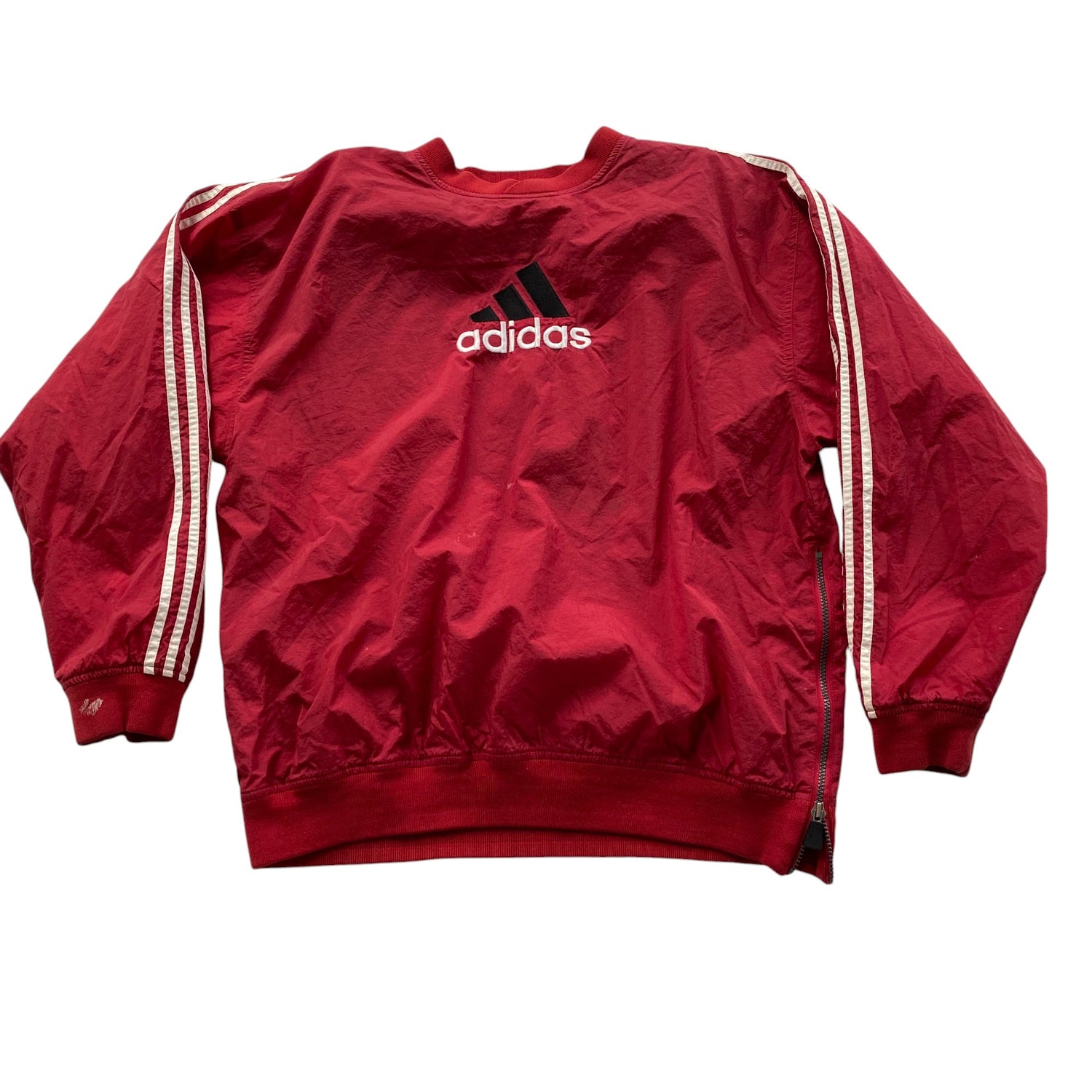 Vintage Adidas Red Pullover Lined Windbreaker