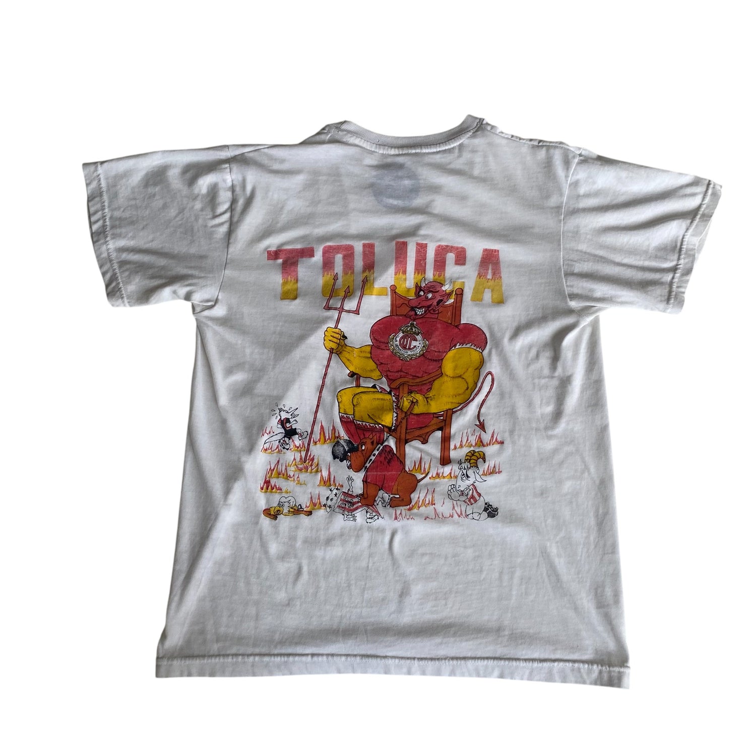 Vintage 90s Diablos Rojos de Toluca Caricature Graphic T-Shirt