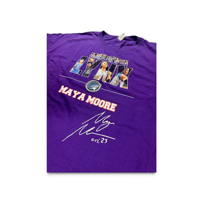 Vintage Maya Moore Signed Graphic Lynx Purple T-Shirt
