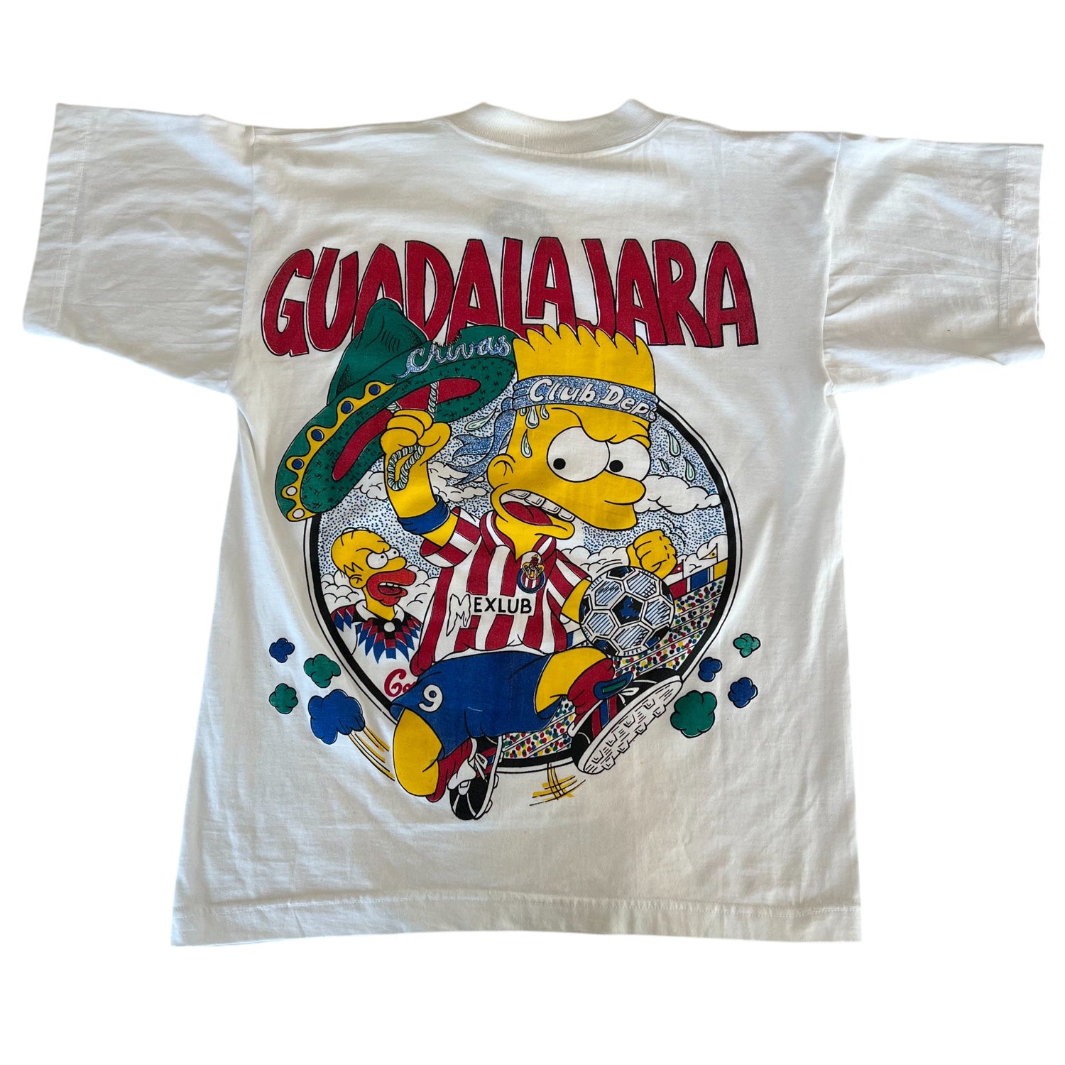 Vintage 90s Chivas de Guadalajara Bart Simpson T-Shirt