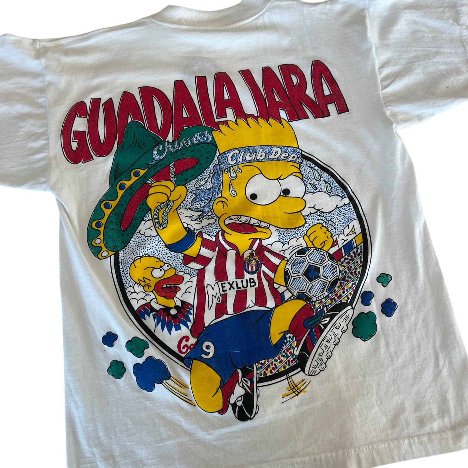 Vintage 90s Chivas de Guadalajara Bart Simpson T-Shirt