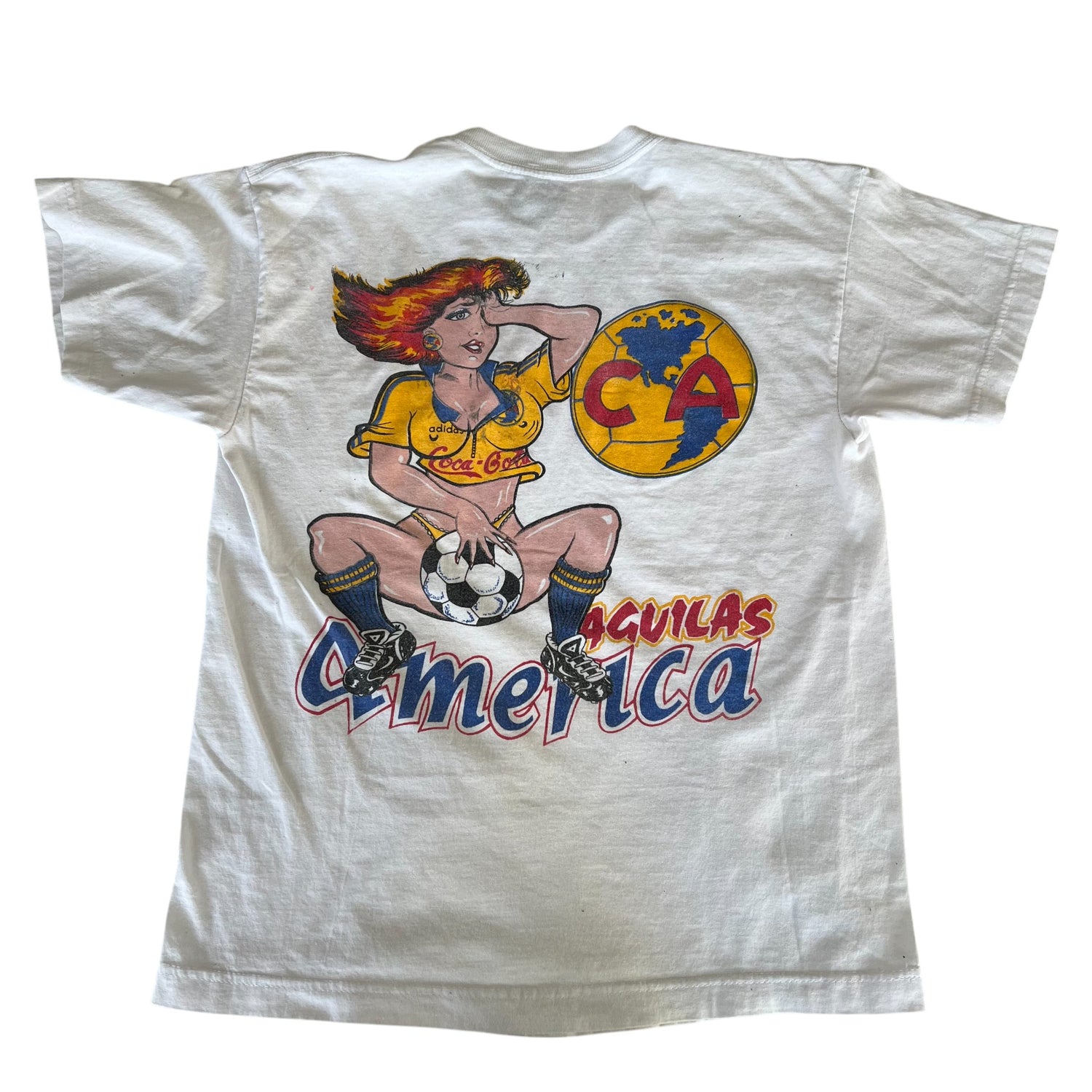 Vintage 90s Club America Pin-Up Girl Graphic T-Shirt