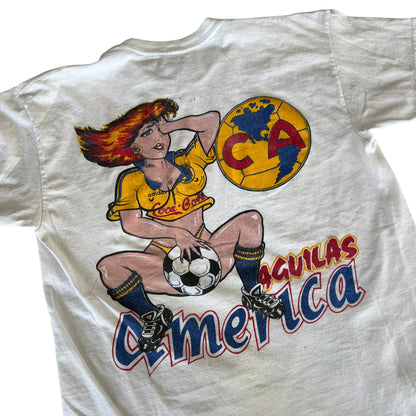 Vintage 90s Club America Pin-Up Girl Graphic T-Shirt