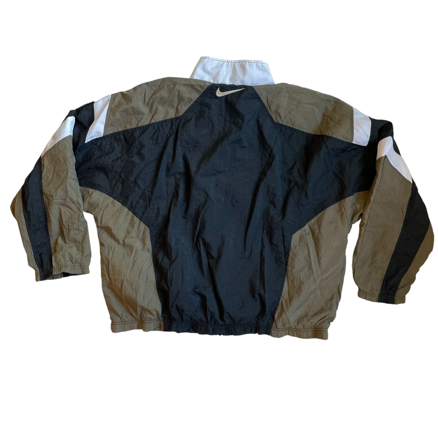Vintage Nike Black and Olive Lined Windbreaker
