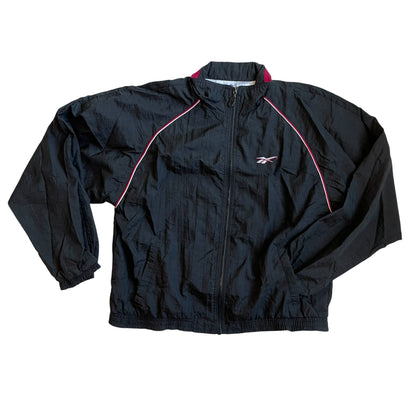 Vintage 90s Black and Red Reebok Lined Windbreaker