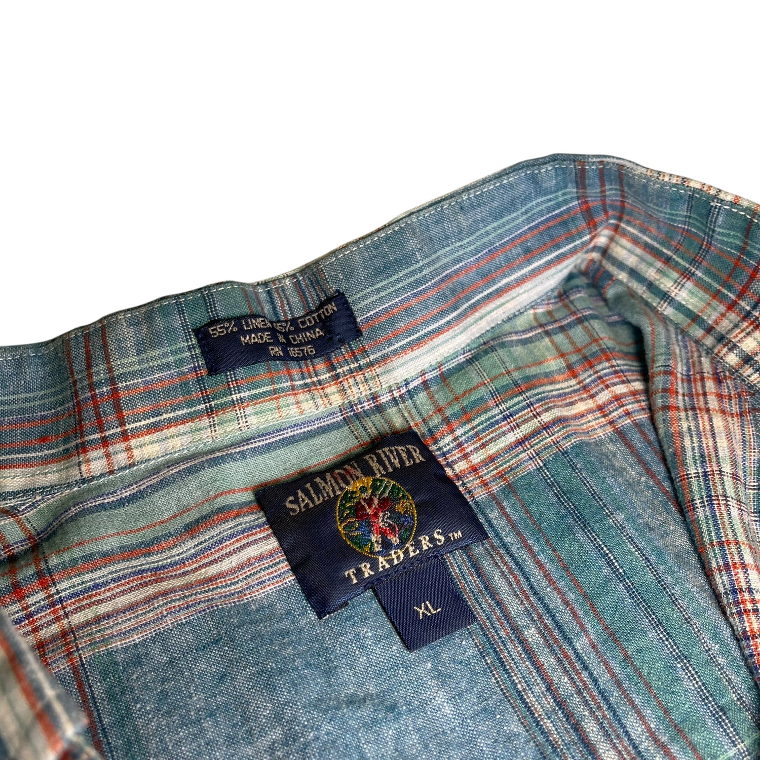 Y2K Salmon River Traders Short Sleeve Flannel