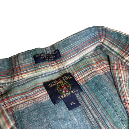 Y2K Salmon River Traders Short Sleeve Flannel