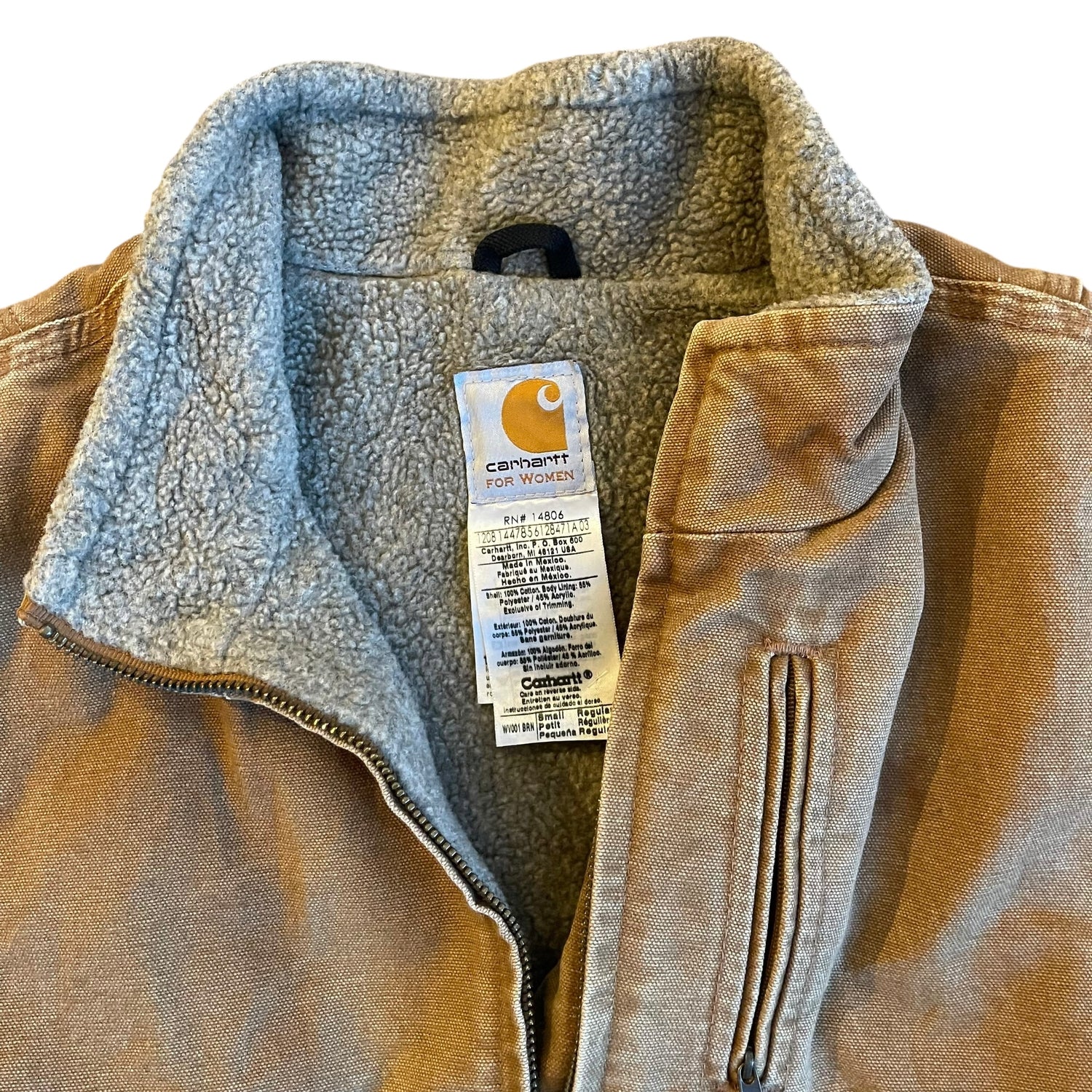 Vintage Carhartt Brown Sherpa-Lined Vest