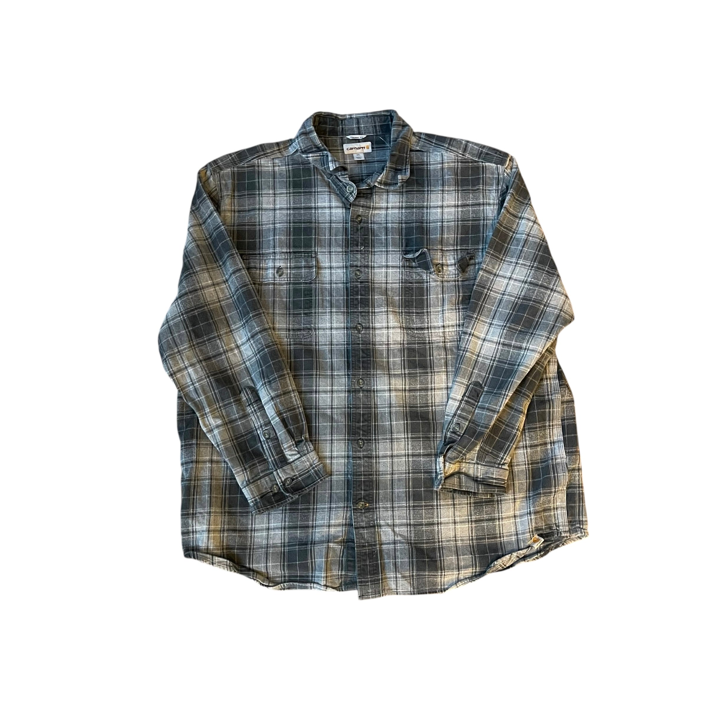 Vintage Carhartt Blue Heavyweight Flannel Shirt