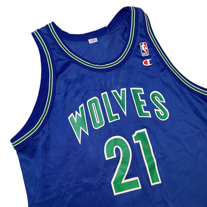 Vintage 90s Minnesota Timberwolves Kevin Garnett Champion Jersey