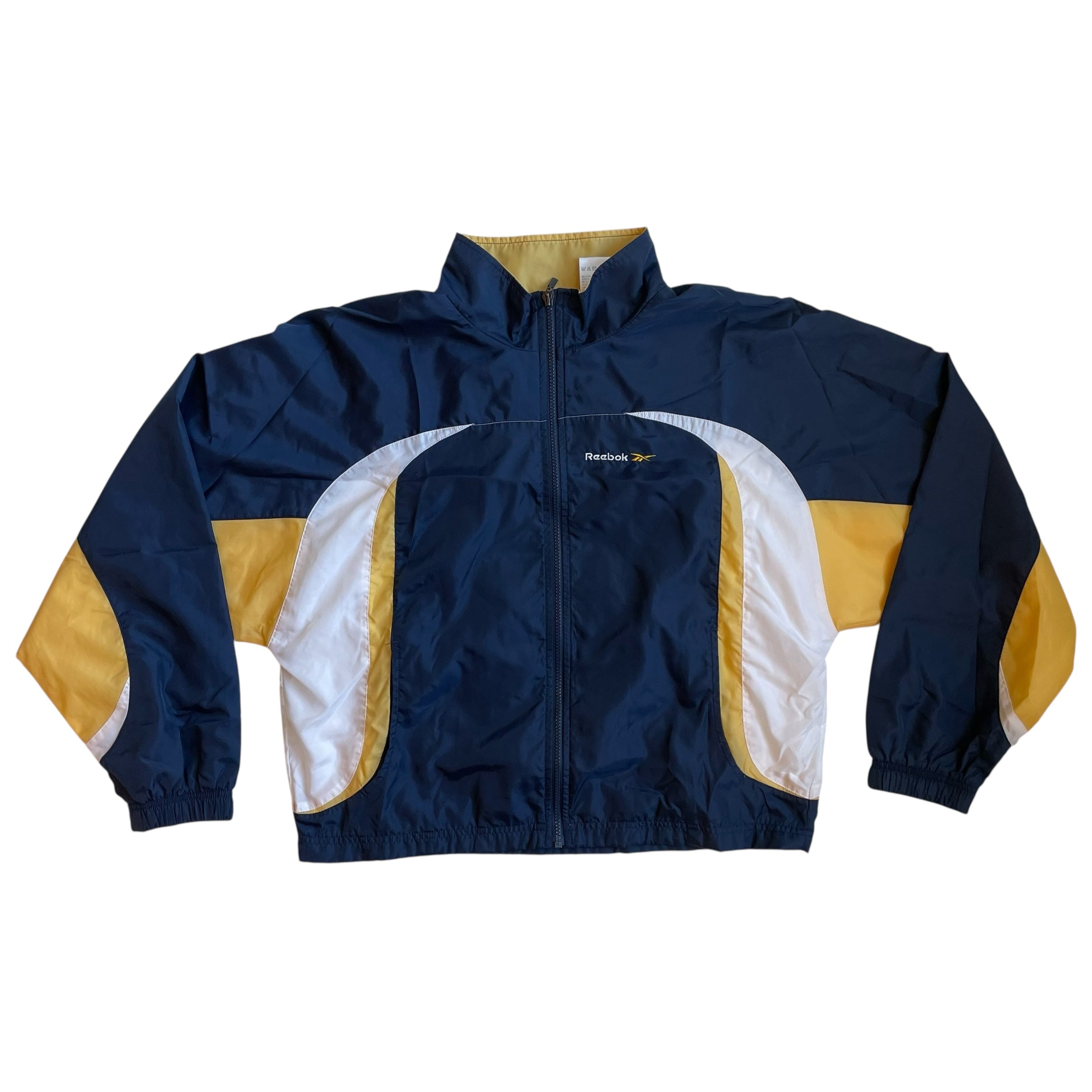 Vintage Y2K Navy and Yellow Reebok Lined Windbreaker
