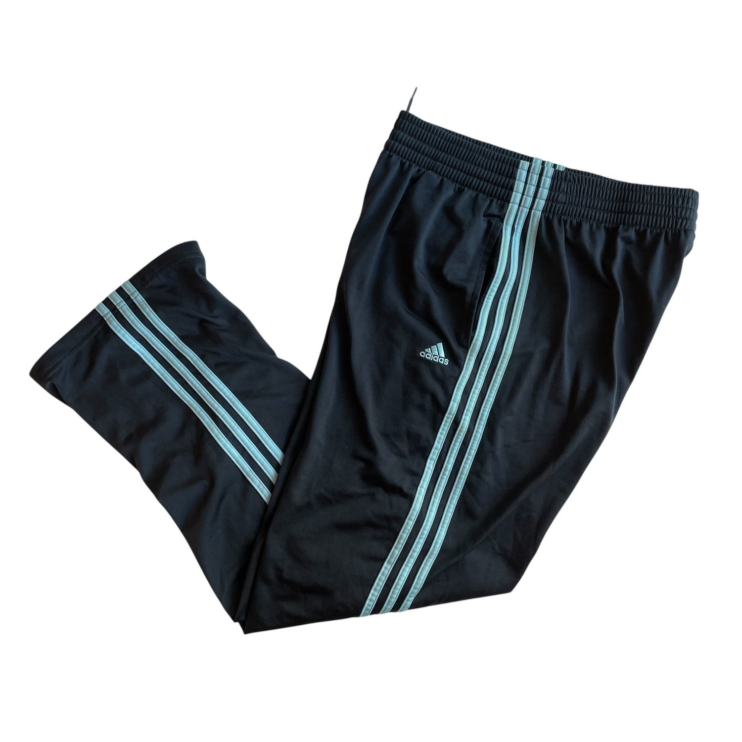Vintage 2010s Adidas Gray and Baby Blue Femme Track Pants
