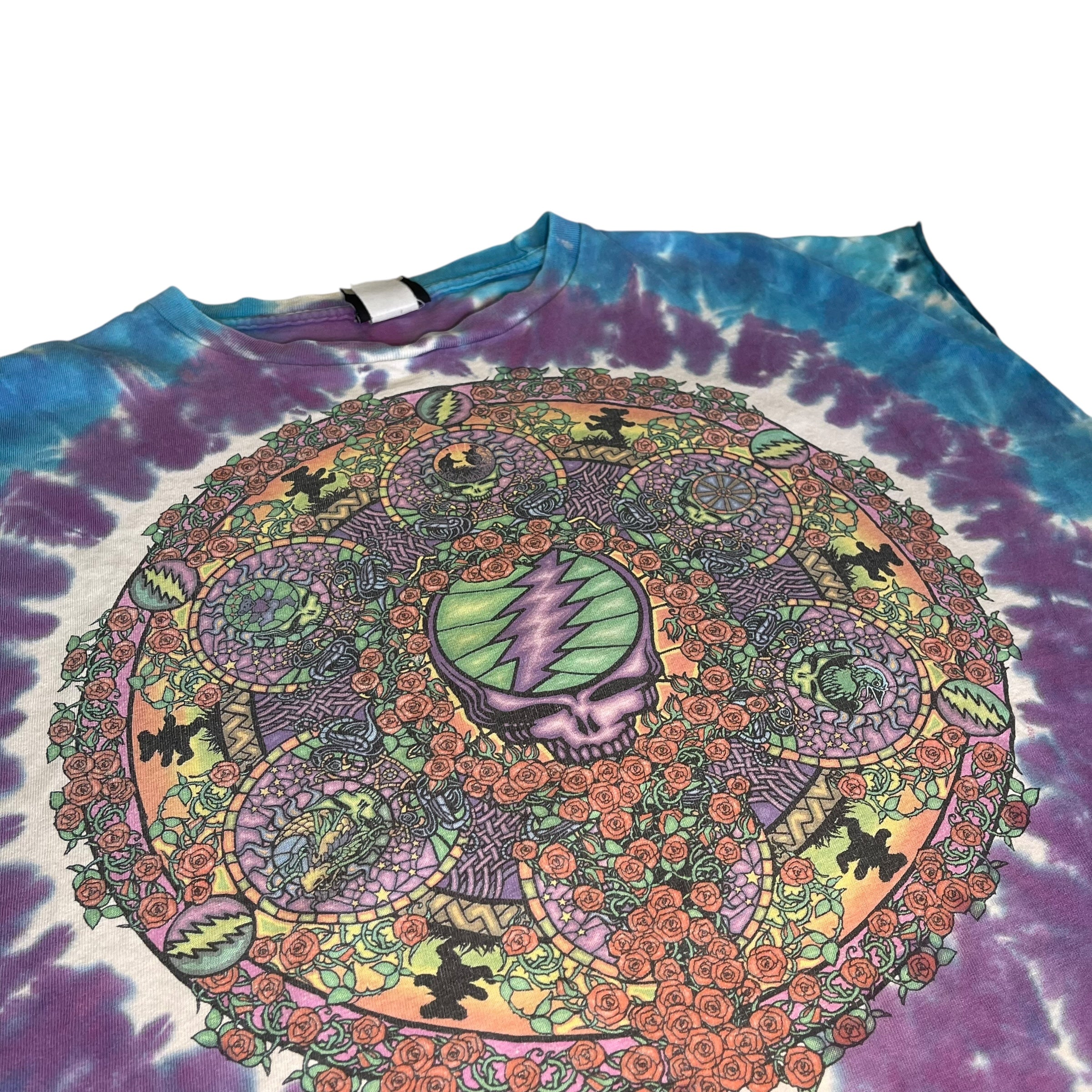 Y2K Liquid Blue Grateful Dead Cut-Off Tee