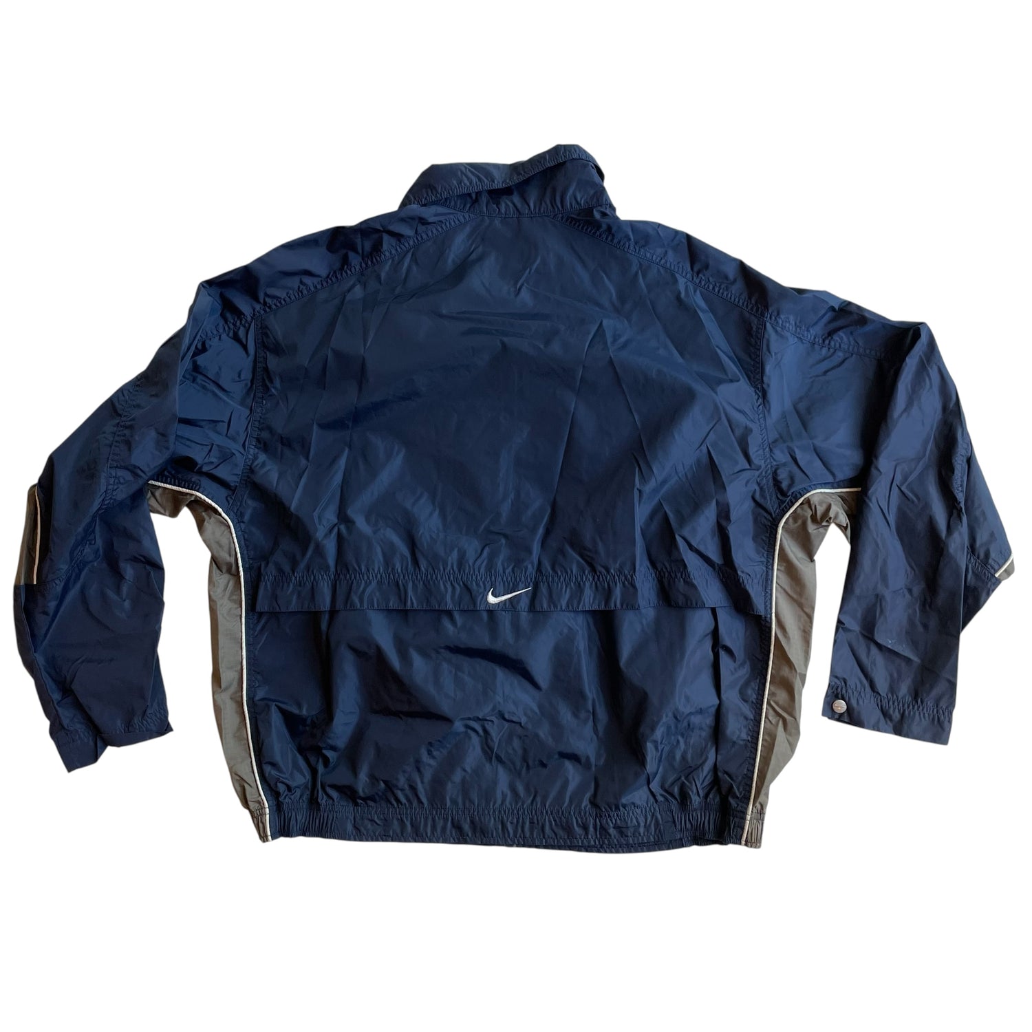 Vintage Nike Navy and Gray Unlined Windbreaker