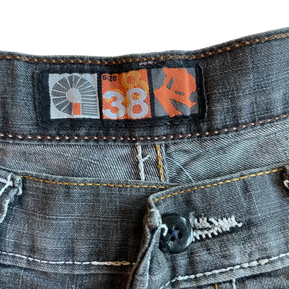 Vintage Y2k Akademiks Washed Out Black Embroidered Jeans