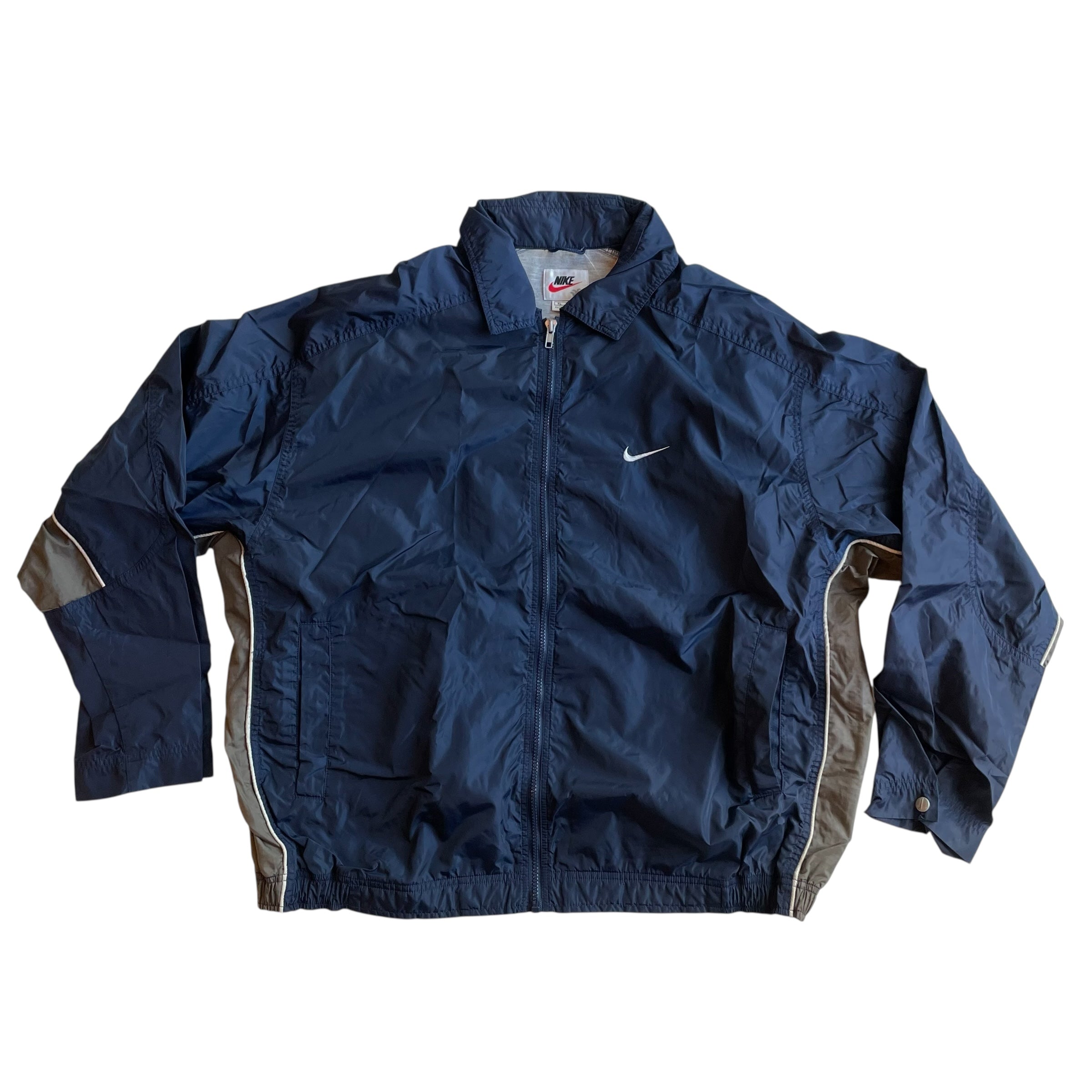 Vintage Nike Navy and Gray Unlined Windbreaker