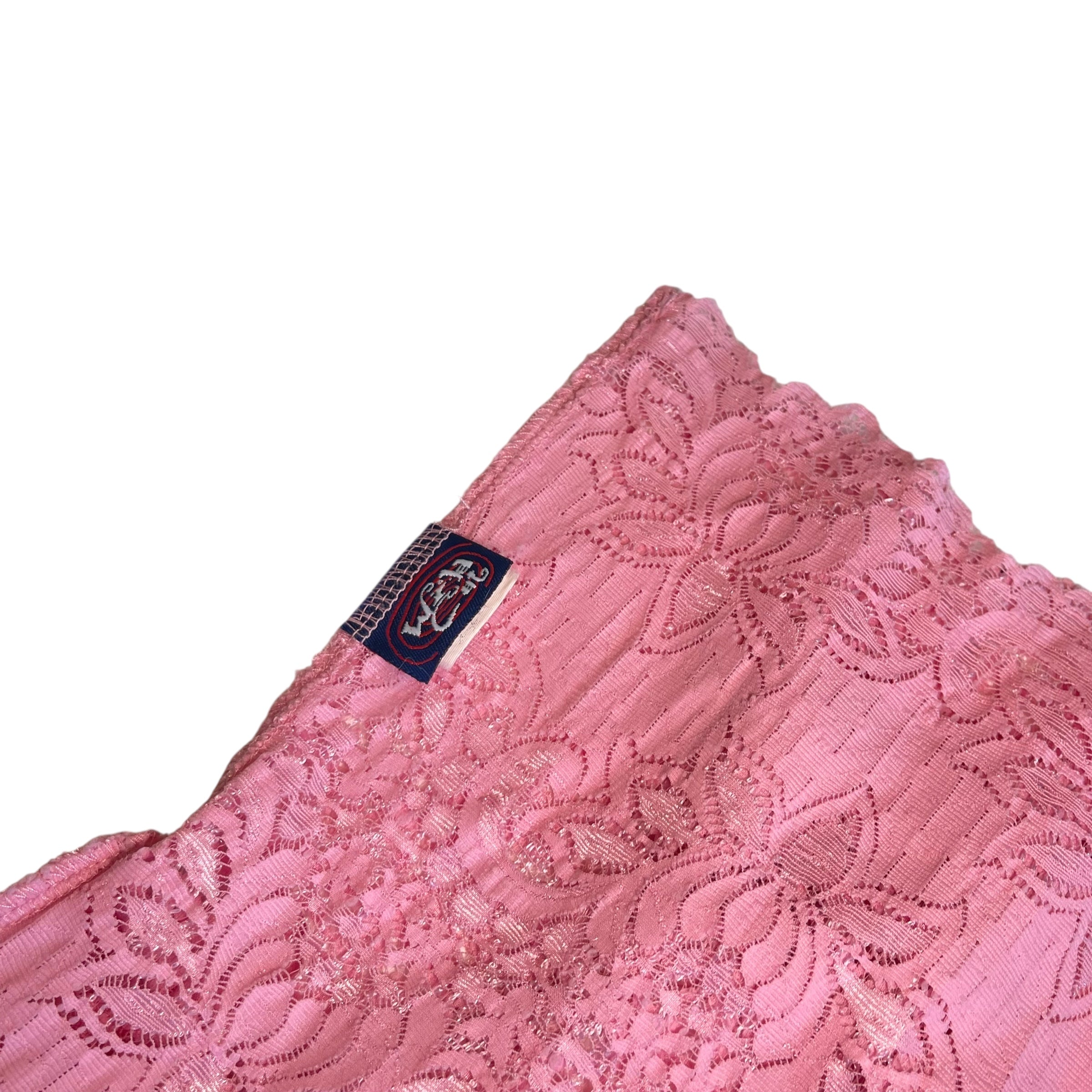 Y2K Pink Lacey Halter Top