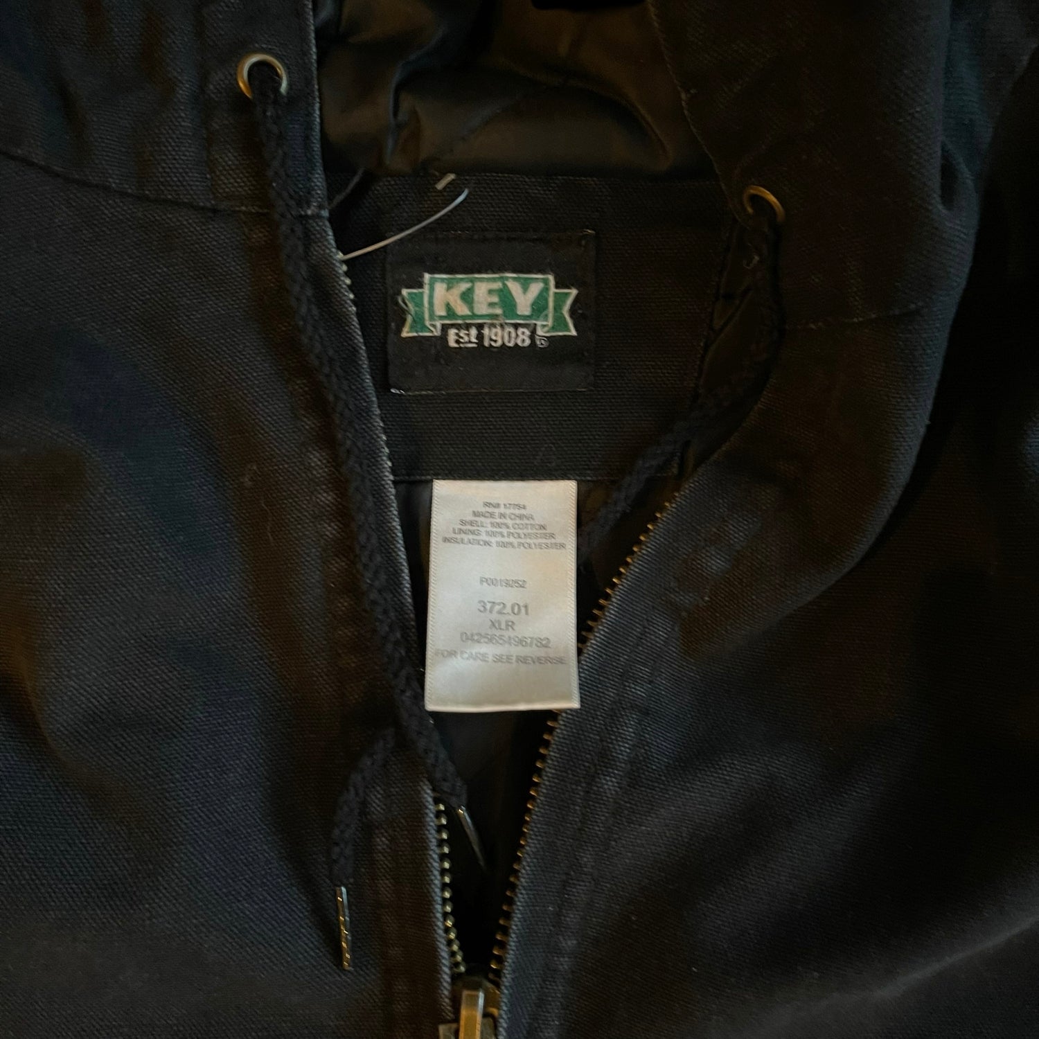 Vintage Key Apparel Black Quilted Work Jacket