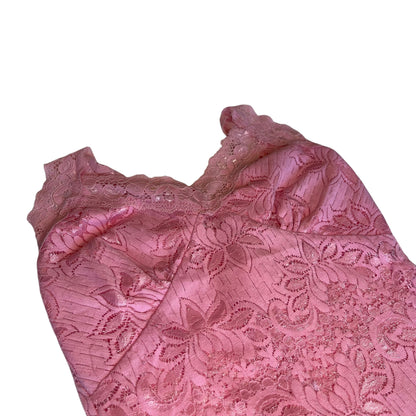 Y2K Pink Lacey Halter Top