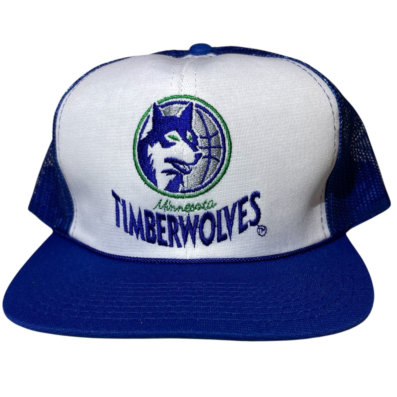Vintage 90s Minnesota Timberwolves Snap Back Trucker Hat