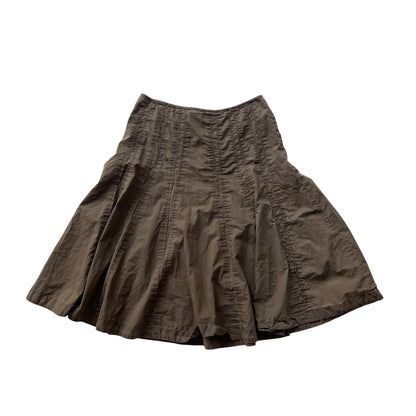 Y2K Cabi Brown Pleated Midi Skirt