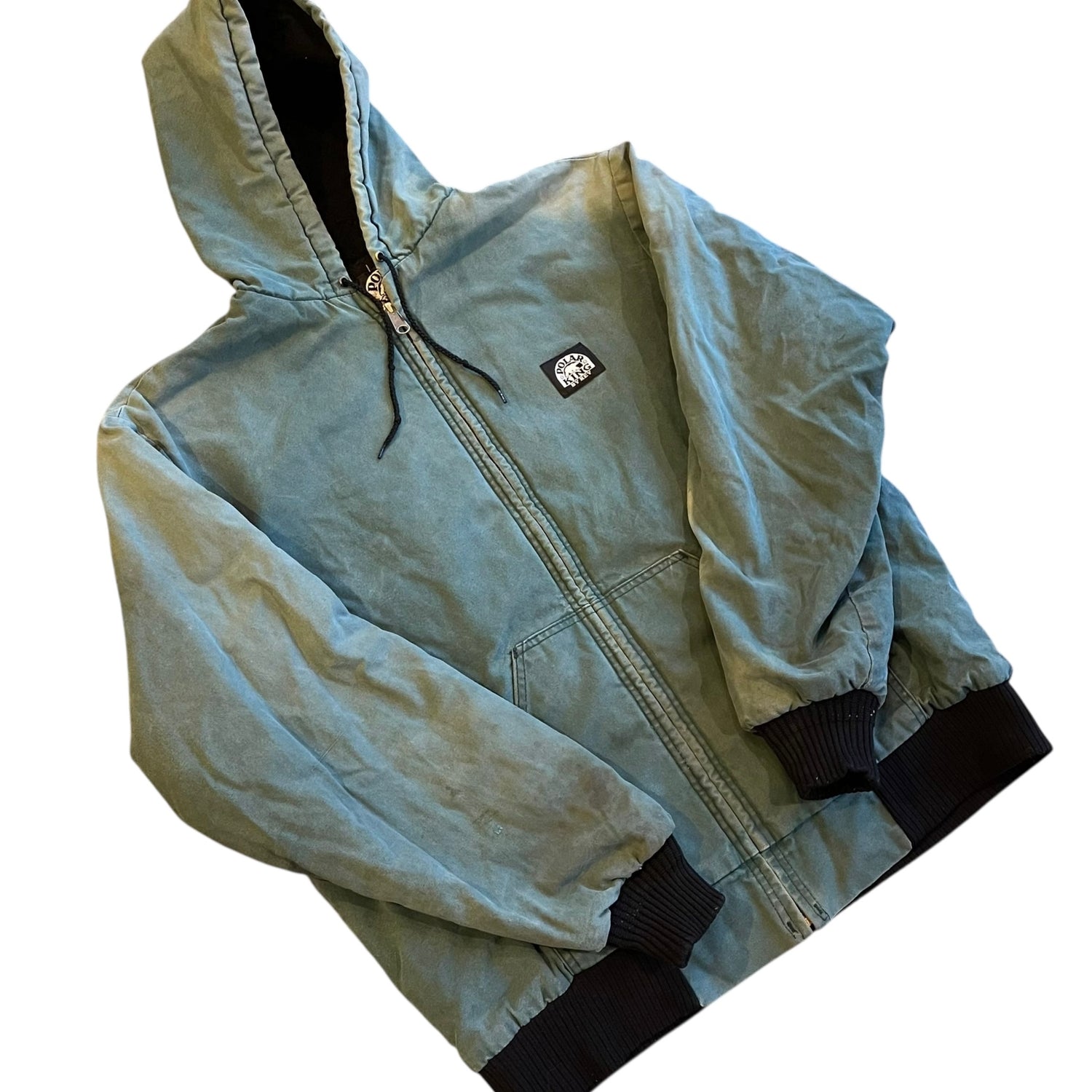 Vintage Distressed Polar King Green Quilted Work Jacket