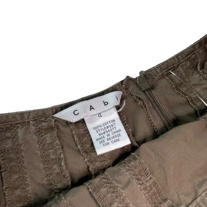Y2K Cabi Brown Pleated Midi Skirt