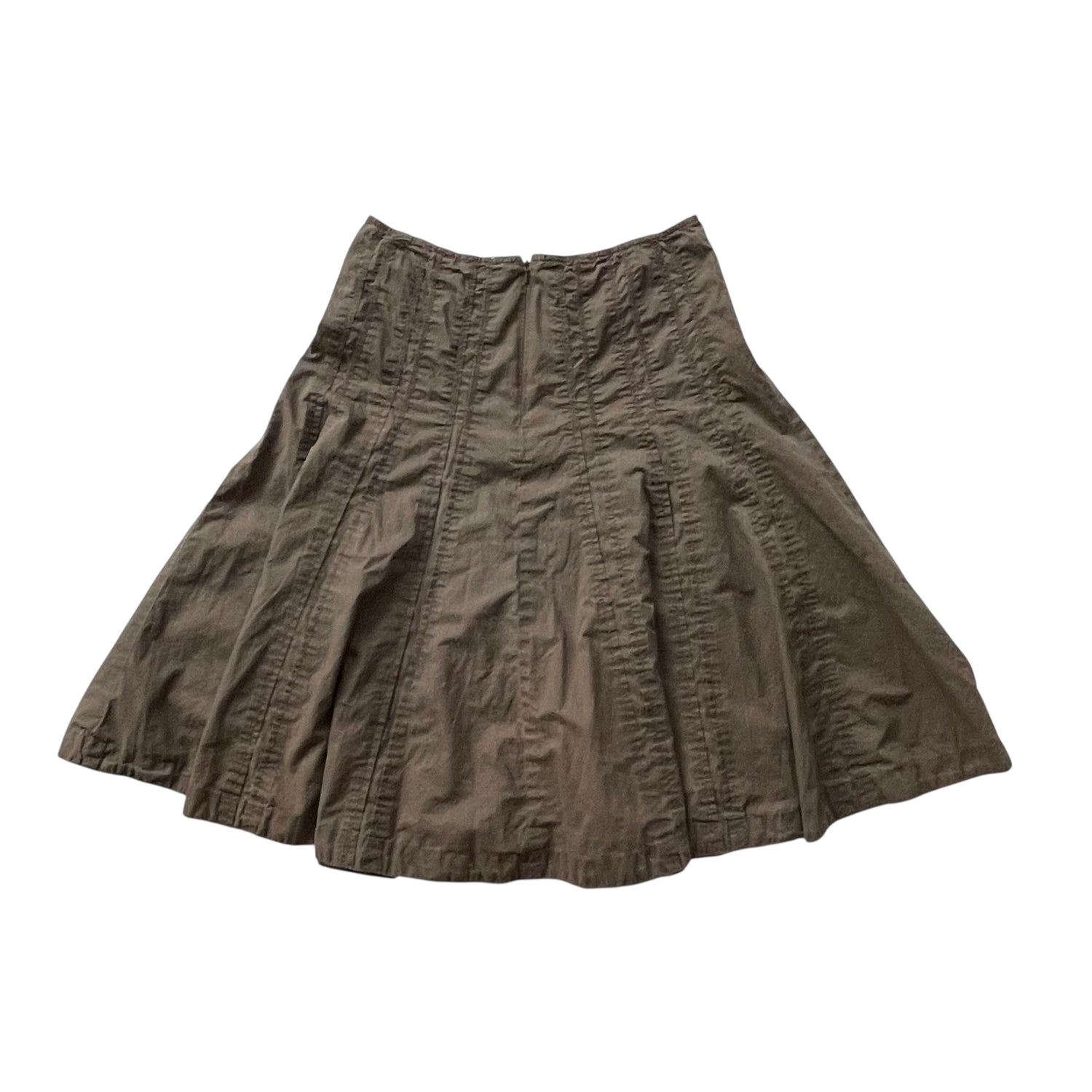 Y2K Cabi Brown Pleated Midi Skirt