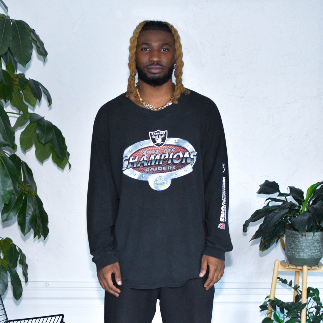 Vintage 2002 Oakland Raiders AFC Champions Long-Sleeve T-Shirt