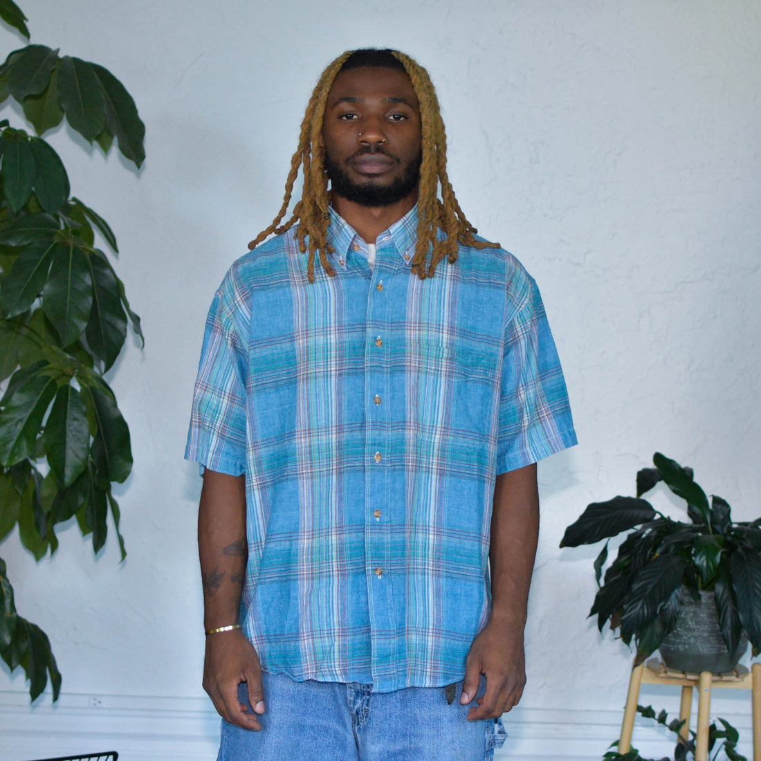 Y2K Salmon River Traders Short Sleeve Flannel