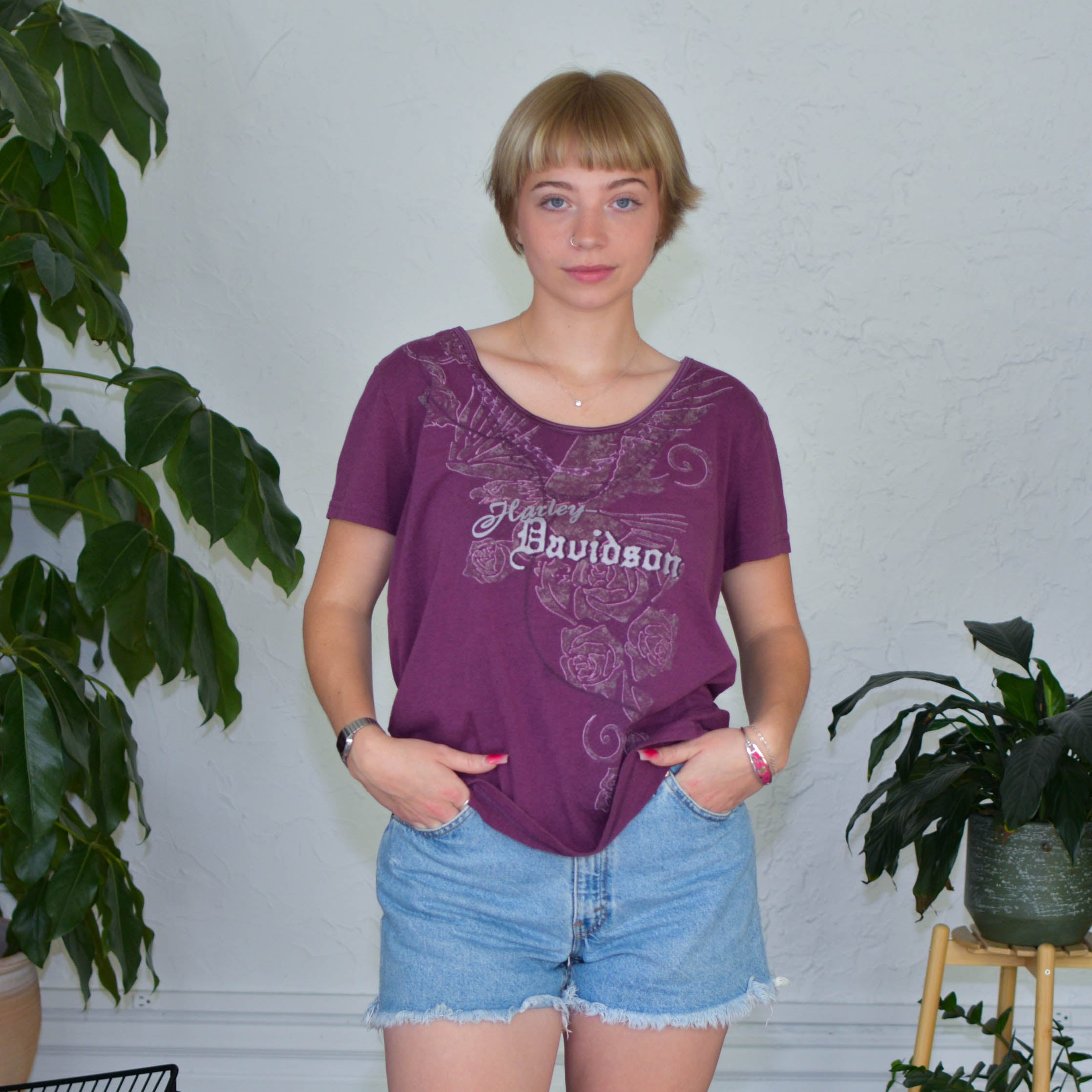 Vintage Harley Davidson Femme Short Sleeve Top