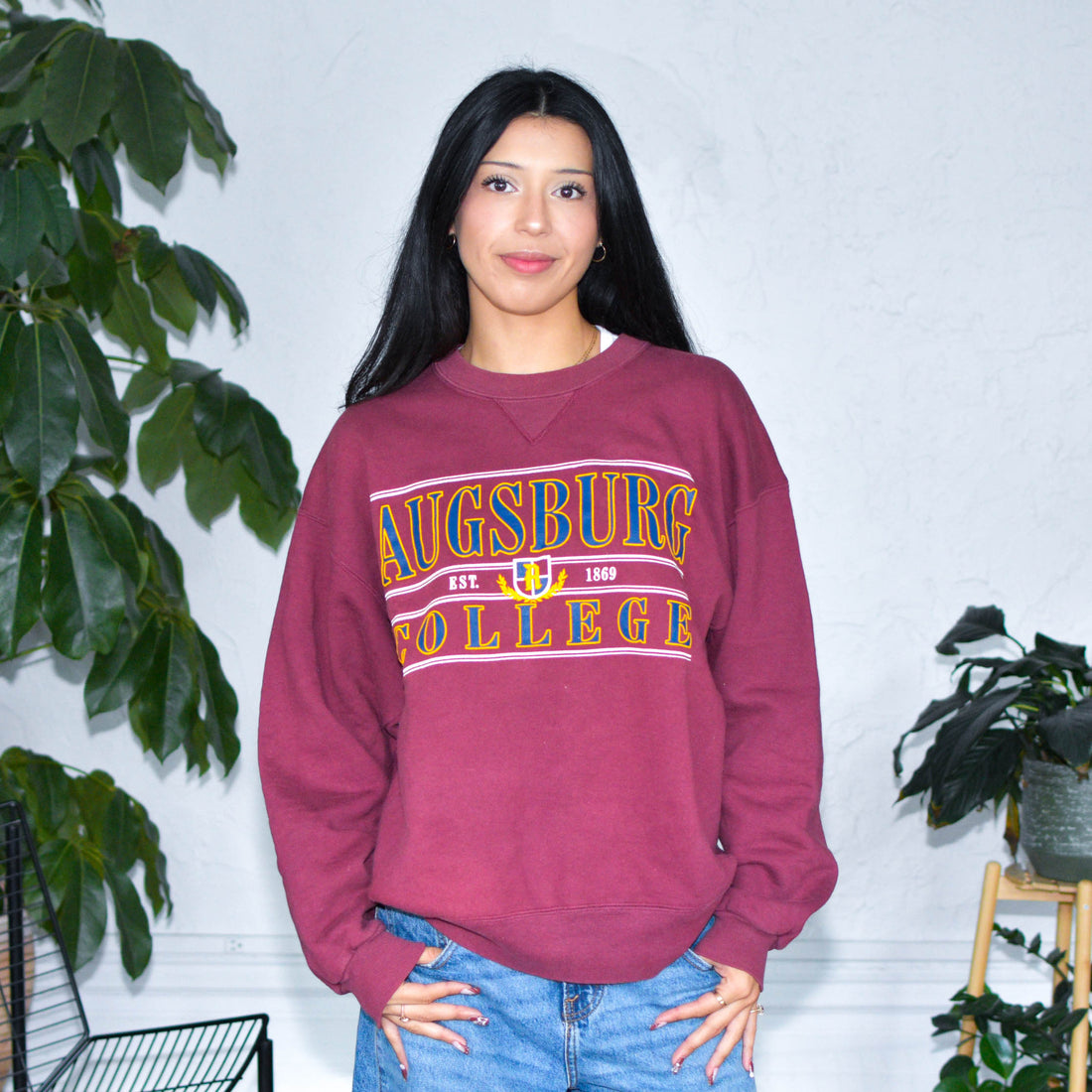 Vintage 90s Augsburg College (Minnesota) Maroon Crewneck