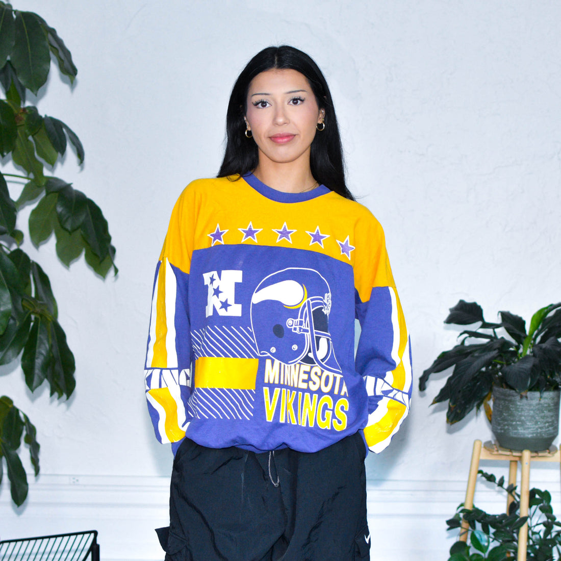 Vintage 90s Minnesota Vikings All-Over-Print Sweatshirt