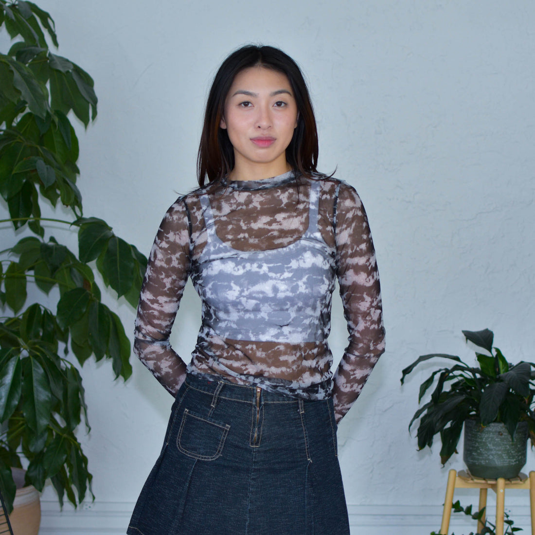 Vintage C&amp;A Long Sleeve Sheer Top