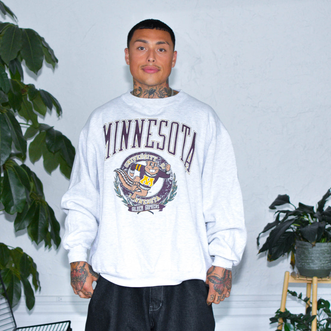 Vintage 90s University of Minnesota Gophers Gray Crewneck