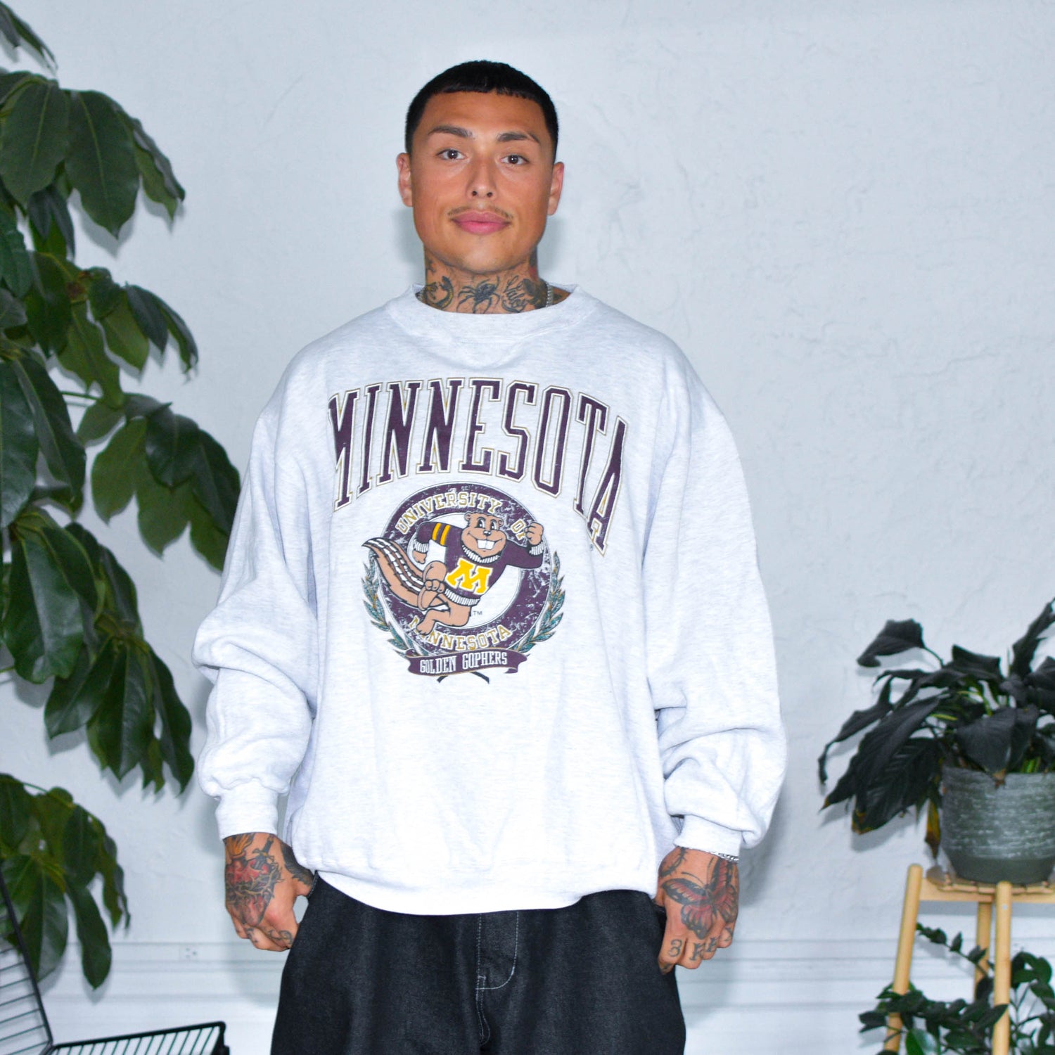 Vintage 90s University of Minnesota Gophers Gray Crewneck