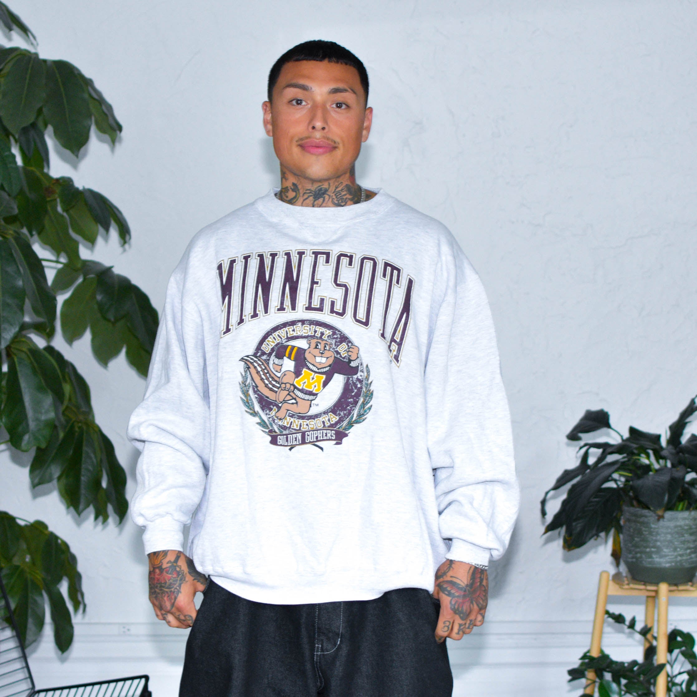 Vintage 90s University of Minnesota Gophers Gray Crewneck