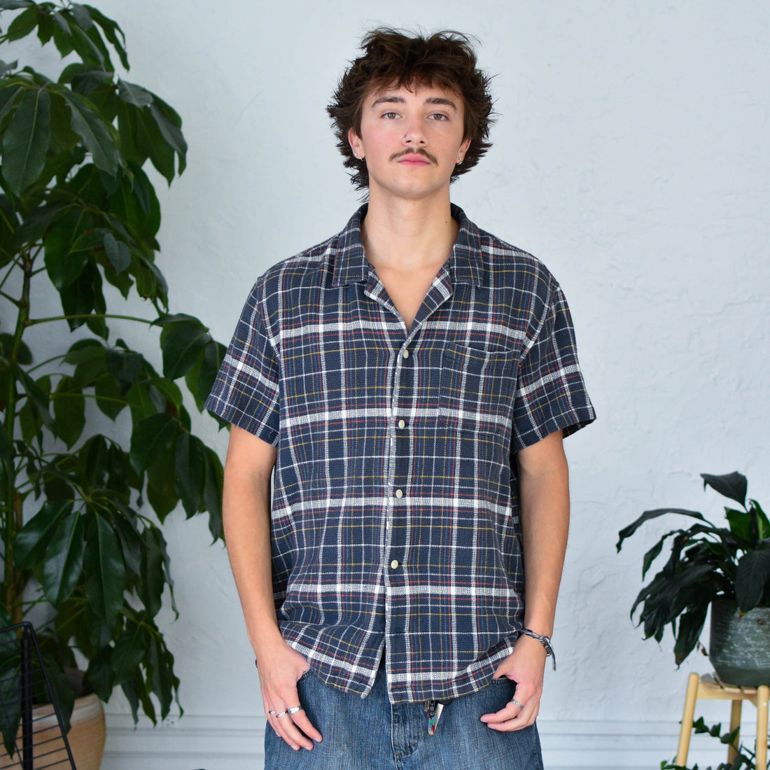 Vintage LL Bean Multicolored Short Sleeve Flannel
