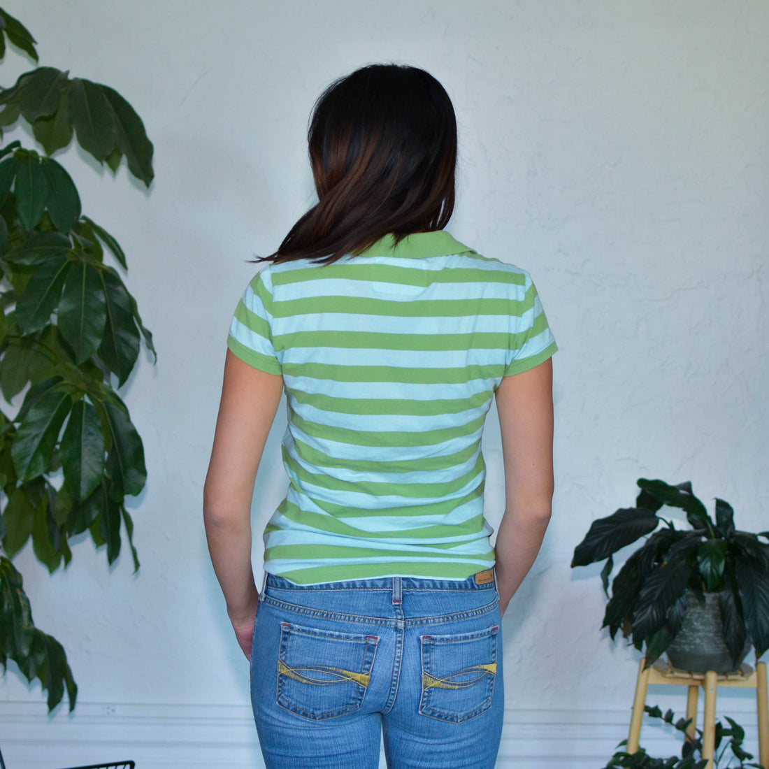 Vintage Y2K Aeropostale Femme Striped Polo Shirt