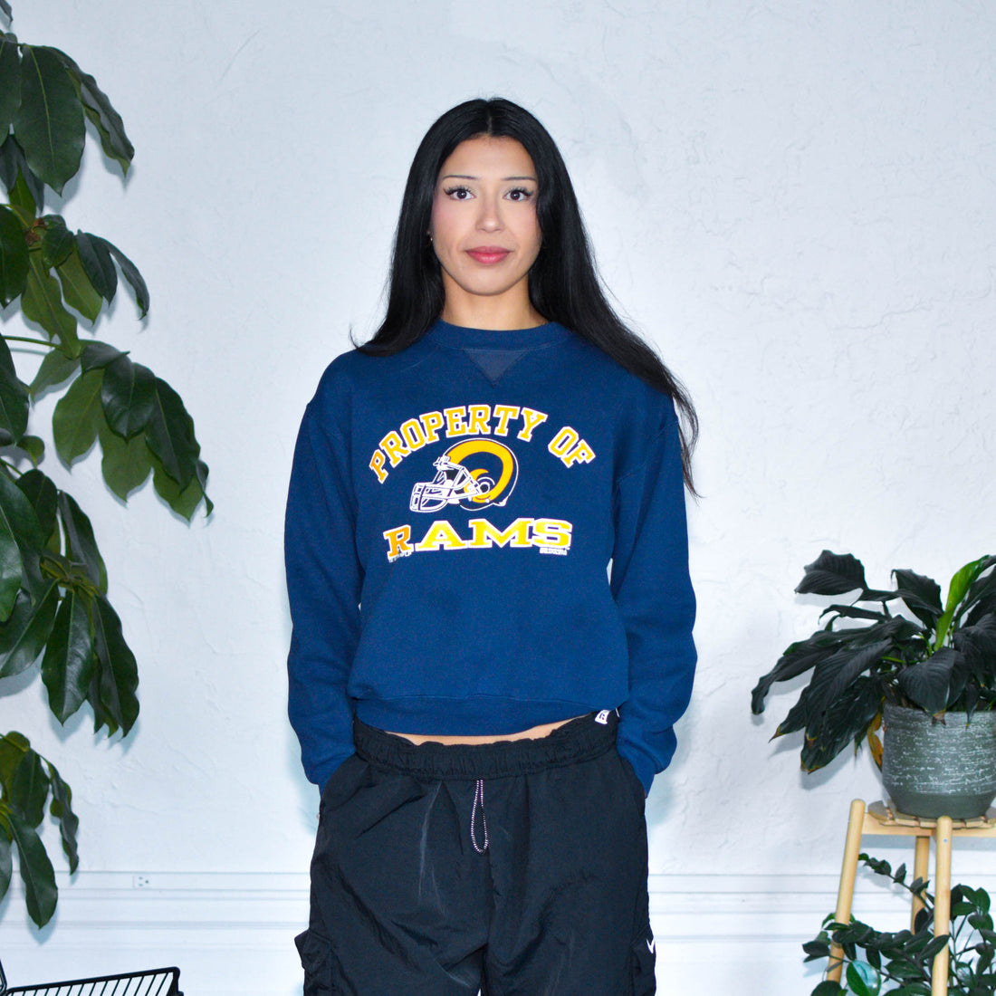 Vintage 1996 St. Louis Rams Russell Athletic Navy Crewneck